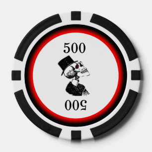 Red Eye Skeleton Poker Chips