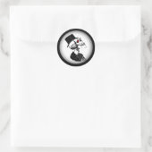 Red Eye Skeleton Ronde Sticker (Tas)
