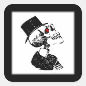 Red Eye Skeleton Vierkante Sticker (Voorkant)