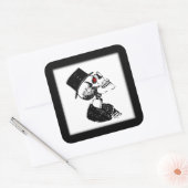 Red Eye Skeleton Vierkante Sticker (Envelop)