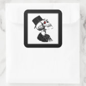 Red Eye Skeleton Vierkante Sticker (Tas)