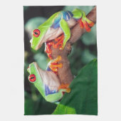 Red Eye Treefrog Pair, Agalychinis callidryas Theedoek (Verticaal)