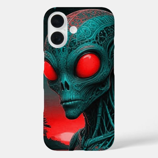 Red Eyed Alien iPhone 16 telefoonhoesje Case-Mate iPhone Case (Achterkant)