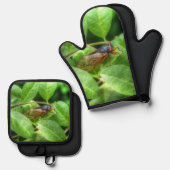 Red Eyed Cicada Ovenwant & Pannenlap Set (Voorkant / Achterkant)