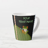 Red Eyed Gaudí Kikker Cust. Text Latte Mok (Rechterhoek)