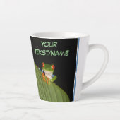 Red Eyed Gaudí Kikker Cust. Text Latte Mok (Rechts)