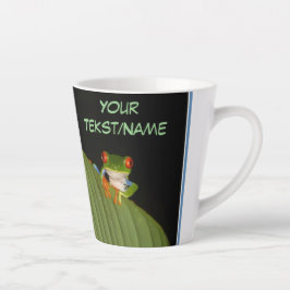 Red Eyed Gaudí Kikker Cust. Text Latte Mok