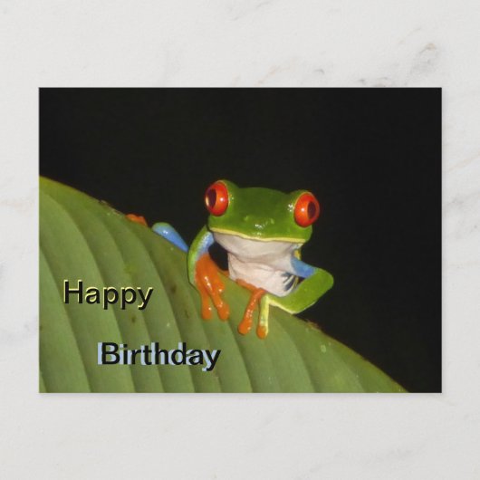 Red Eyed Gaudy Frog Happy Birthday Briefkaart (Voorkant)
