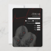 Red-Eyed Ghosts Gothic Red Black - Dark Moody RSVP Kaartje (Voorkant)