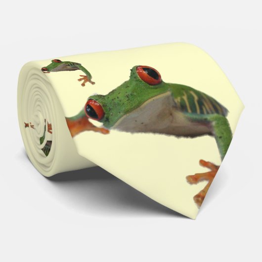 Red Eyed Green Frog Stropdas (Opgerold)