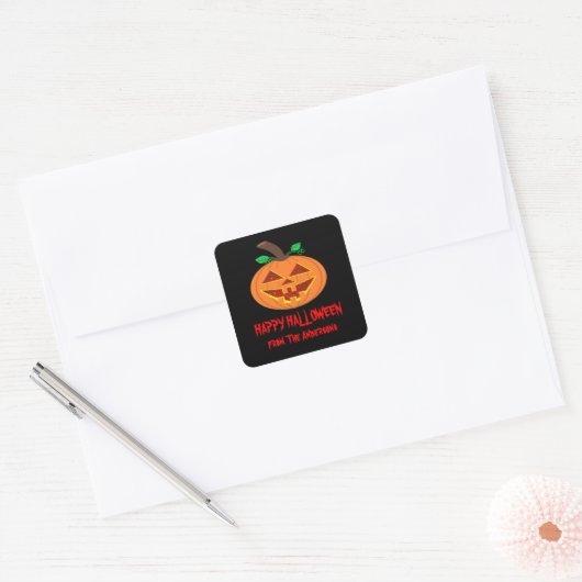 Red Eyed Halloween Pumpkin Stickers (Envelop)