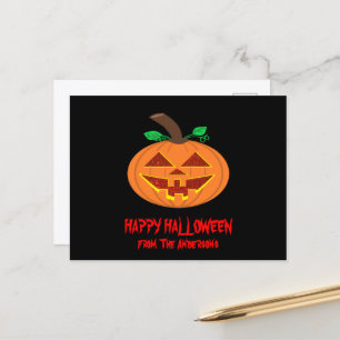 Red Eyed Happy Halloween glimlachend pompoenBriefk Briefkaart