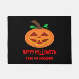 Red Eyed Happy Halloween Pumpkin Doormat Deurmat