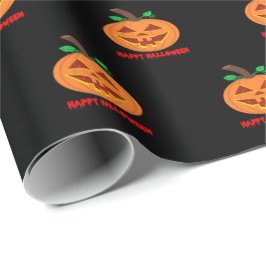Red Eyed Happy Halloween Pumpkin-pakpapier Cadeaupapier