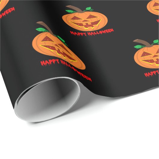 Red Eyed Happy Halloween Pumpkin-pakpapier Cadeaupapier (Rol Hoek)