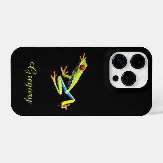 Red Eyed Painted Tree Frog  Name Addition iPhone Hoesje (Achterkant horizontaal)