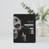Red-Eyed Skull Gothic Spider Candle - Dark Moody RSVP Kaartje (Staand voorkant)