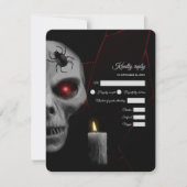 Red-Eyed Skull Gothic Spider Candle - Dark Moody RSVP Kaartje (Voorkant)