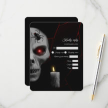Red-Eyed Skull Gothic Spider Candle - Dark Moody