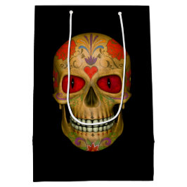 Red Eyed Sugar Skull Zombie Medium Gift Bag Cadeauzakje