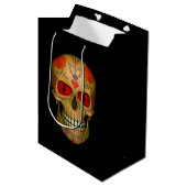 Red Eyed Sugar Skull Zombie Medium Gift Bag Medium Cadeauzakje (Voorkant Gekanteld)
