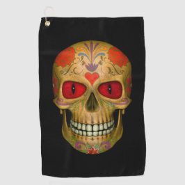 Red Eyed Sugar Skull Zombie Undode Golfhanddoeken Golfhanddoek