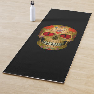 Red Eyed Sugar Skull Zombie Yogamat