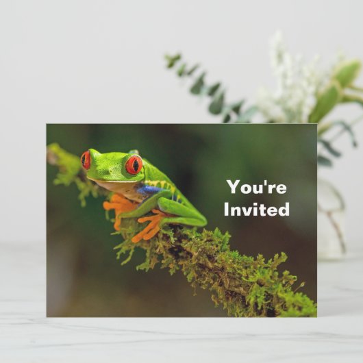 Red Eyed Tree Frog Foto Verjaardag Kaart (Staand voorkant)
