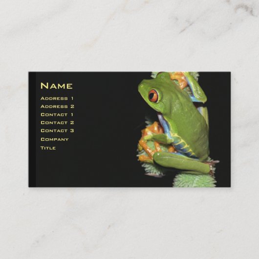Red-eyed Tree Frog Profile Card - Gepersonaliseerd Visitekaartje (Voorkant)