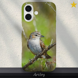 Red-Eyed Vireo Bird Painting Custom Name Birdwatch iPhone 16 Hoesje