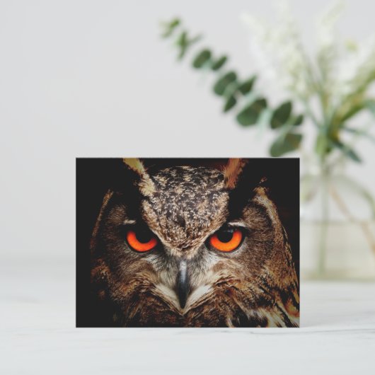 Red Eyes Eagle Owl Briefkaart (Staand voorkant)