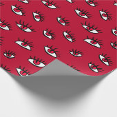 Red Eyes Pattern - Horror Gotische esthetiek Cadeaupapier (Hoek)