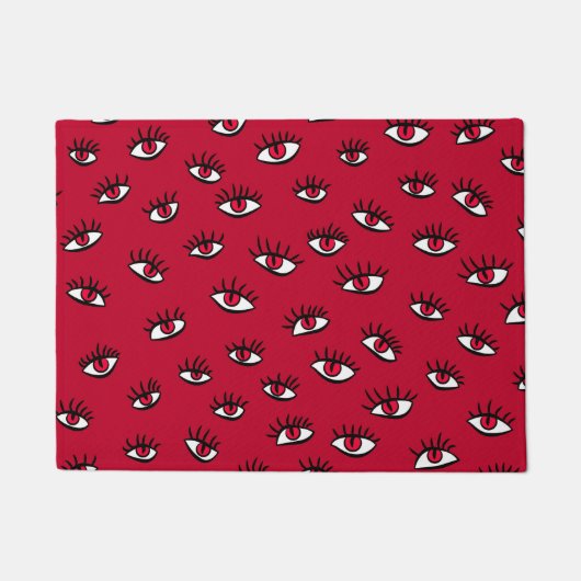 Red Eyes Pattern - Horror Gotische esthetiek Deurmat (Voorkant)