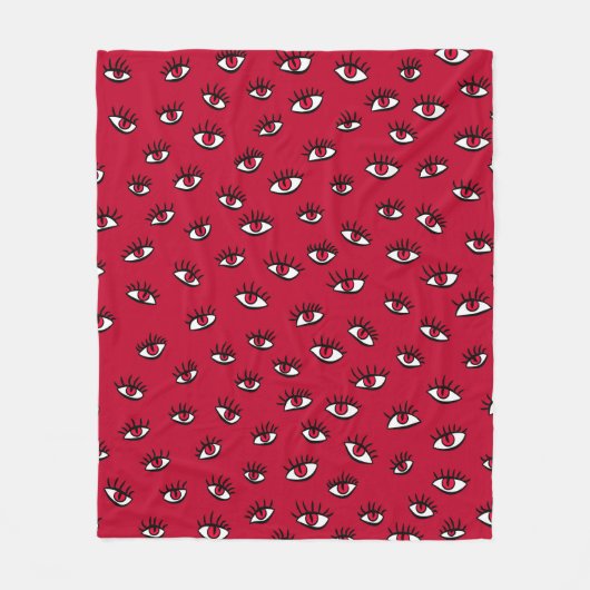 Red Eyes Pattern - Horror Gotische esthetiek Fleece Deken (Voorkant)