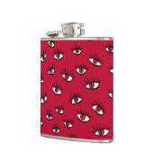 Red Eyes Pattern - Horror Gotische esthetiek Heupfles (Links)