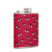 Red Eyes Pattern - Horror Gotische esthetiek Heupfles (Rechts)