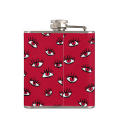 Red Eyes Pattern - Horror Gotische esthetiek Heupfles (Achterkant)