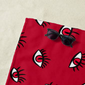 Red Eyes Pattern - Horror Gotische esthetiek Strandlaken (In situ)