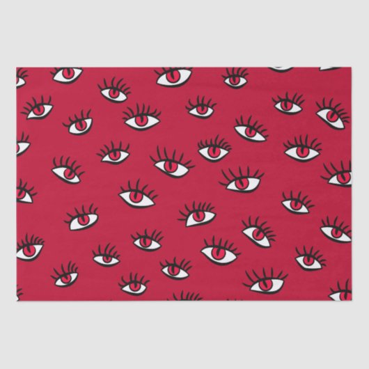 Red Eyes Pattern - Horror Gotische esthetiek Tissuepapier (Voorkant)