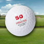 Red Fabulous Vijftig Verjaardag gepersonaliseerd Golfballen