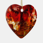 Red Face Graffiti Keramisch Ornament (Rechts)