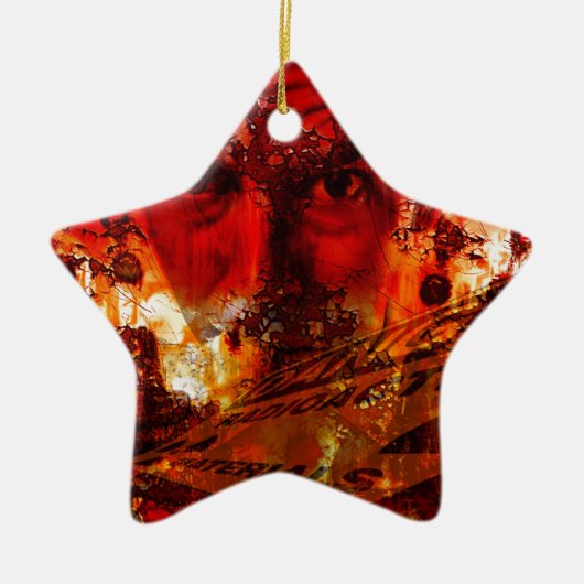 Red Face Graffiti Keramisch Ornament (Voorkant)