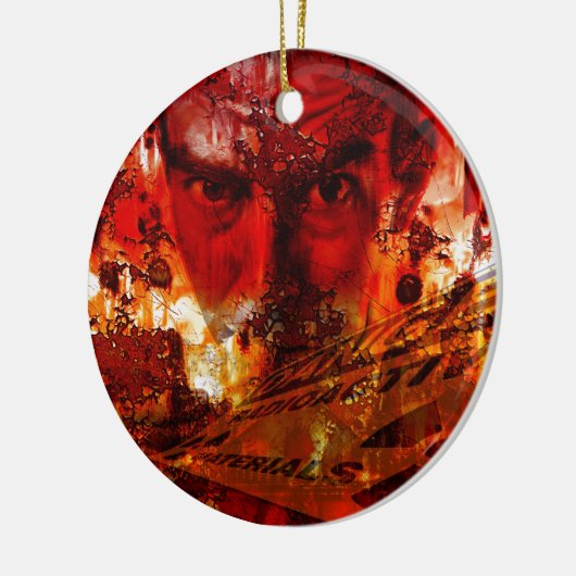 Red Face Graffiti Keramisch Ornament (Links)