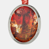 Red Face Graffiti Metalen Ornament (Links)