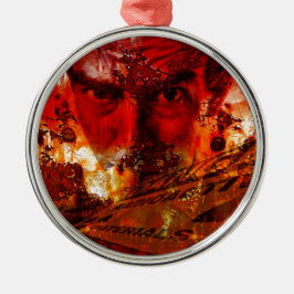 Red Face Graffiti Metalen Ornament