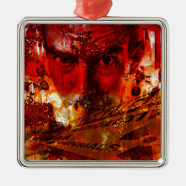 Red Face Graffiti Metalen Ornament