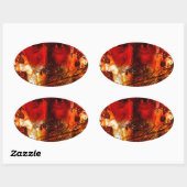 Red Face Graffiti Ovale Sticker (Vel)