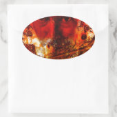 Red Face Graffiti Ovale Sticker (Tas)