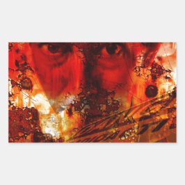 Red Face Graffiti Rechthoekige Sticker