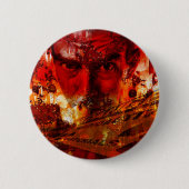 Red Face Graffiti Ronde Button 5,7 Cm (Voorkant)